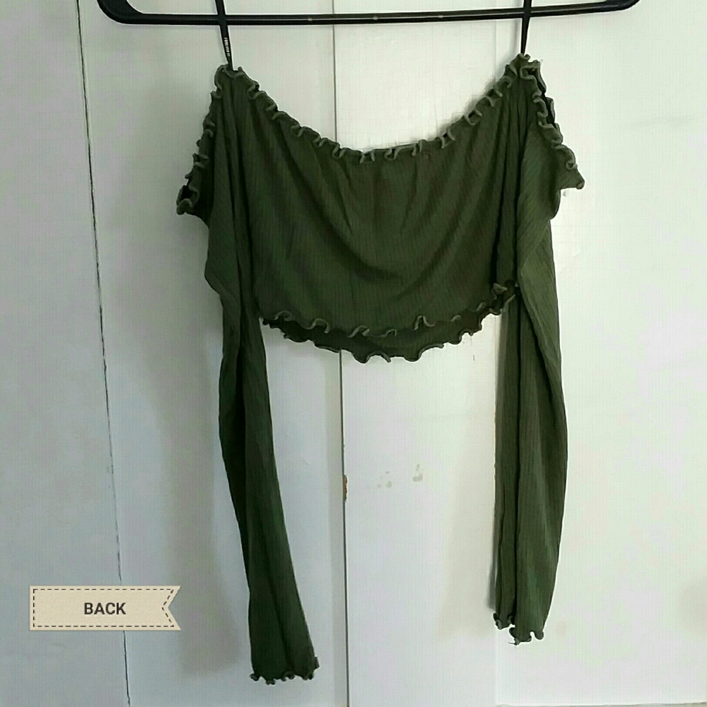 Boho Crop Top with Attached Sleeves - Picture 2 of 5